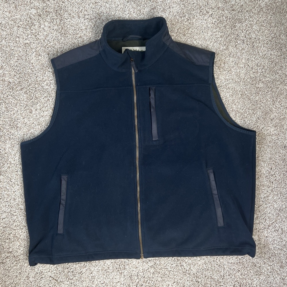 Orvis Mens XXL 2XL Gorpcore Fishermancore  Outdoors Zip Up Fleece Vest Navy